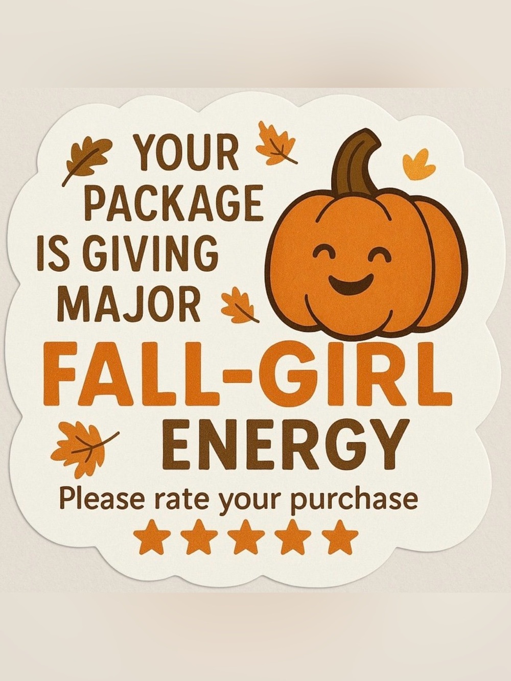 Fall Girl Energy Pumpkin Shipping Stickers – 60CT